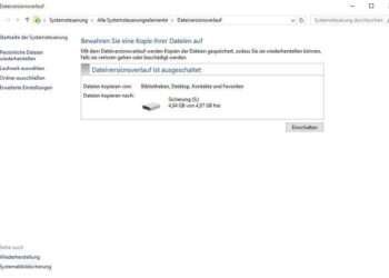 Dateiversionsverlauf in Windows 10