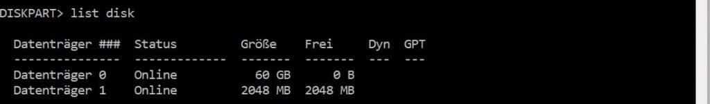 Mit diskpart Partition erstellen – so wird es gemacht! 14 Auflisten der Datenträger
