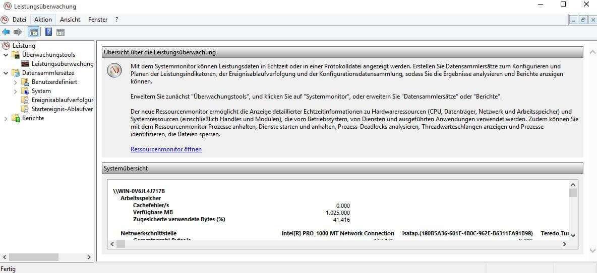 Systeminformationen windows 10 auslesen - 5 Tools 18 Die Leistungsüberwachung