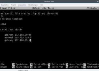 statische Vergabe der Adresse über die Datei: interfaces