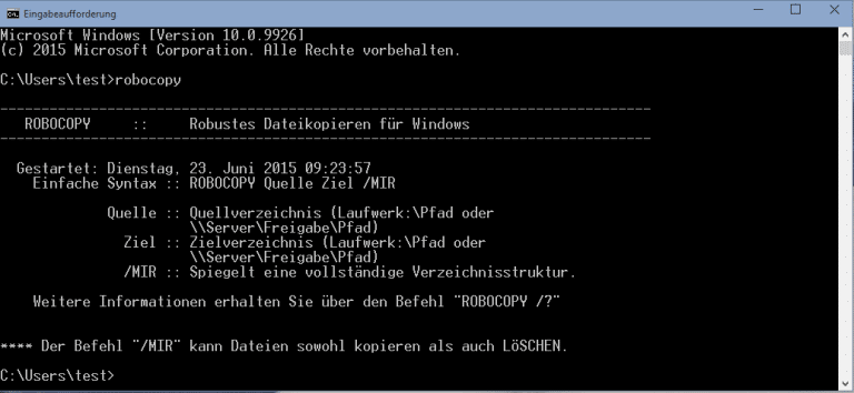 Einfach mit Robocopy Windows 10 - automatische Sicherung!