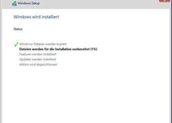 Windows 10 - Durchführen der Installation