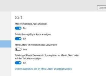 Windows 10 Startmenü konfigurieren