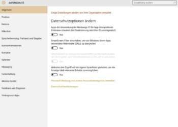 Datenschutzeinstellungen Windows 10