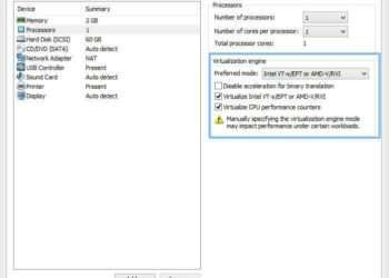 VWare Workstation: Virtualization Engine konfigurieren