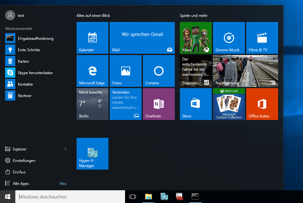 Systemfunktionen ins Startmenü einbinden 