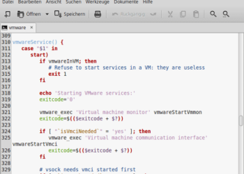 VMWare Workstation in LInux: Netzwerkadapter hinzufügen; /etc/init.d/vwmare bearbeiten