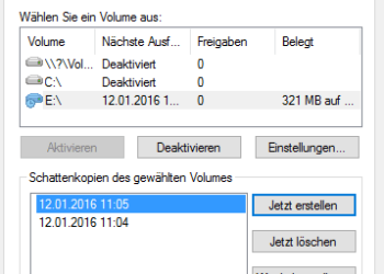 Server 2016: Dateiversionsstand wiederherstellen