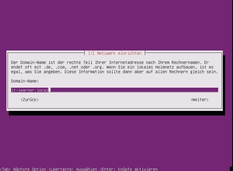 Installation des Linux Ubuntu Server, als Rootserver - Teil 1 der Artikelserie 15 Rootserver: Ubuntu Server Installation: Einrichten des Domänennamens