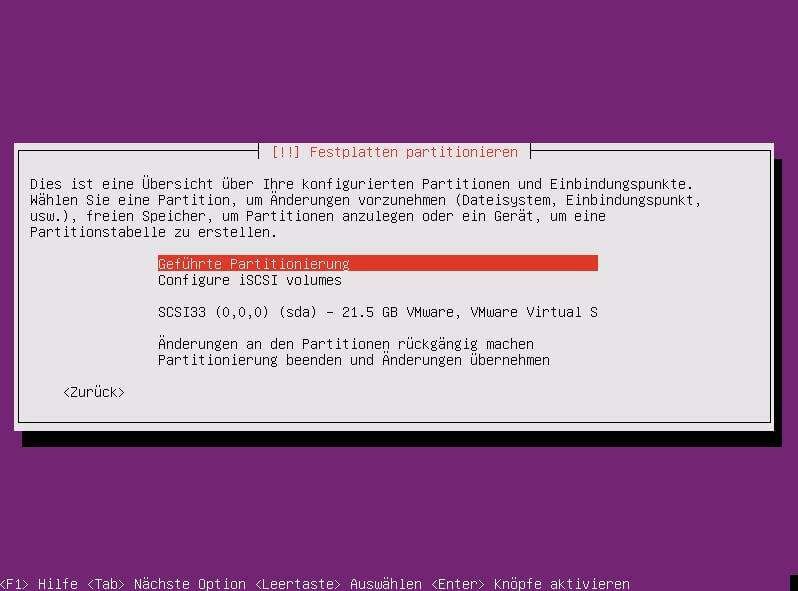 Installation des Linux Ubuntu Server, als Rootserver - Teil 1 der Artikelserie 18 Rootserver: Ubuntu Server Installation: Festplatte einrichten