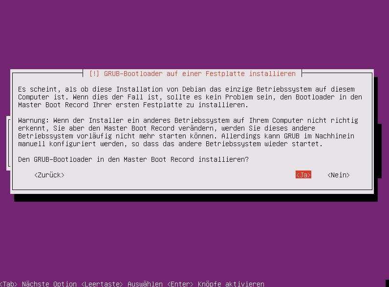 Installation des Linux Ubuntu Server, als Rootserver - Teil 1 der Artikelserie 21 Rootserver: Ubuntu Server Installation: Bootloader installieren (Grub2)