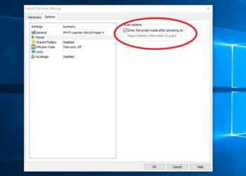 Virtuelle Maschine im VMware Player im Vollbild Modus starten