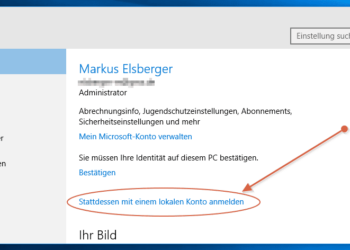 Microsoft Online Konto umwandeln in ein lokales Konto