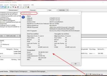 Rootserver Zugriff per FTP mit TLS - Anzeige des Zertifikats