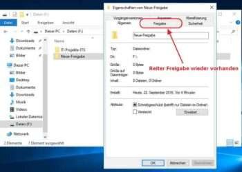 Windows Freigabe durch starten des Dienstes: "Server" wieder mögliche