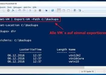 Virtuelle Maschinen aus Hyper-V per PowerShell exportieren: Alle VM´s exportieren