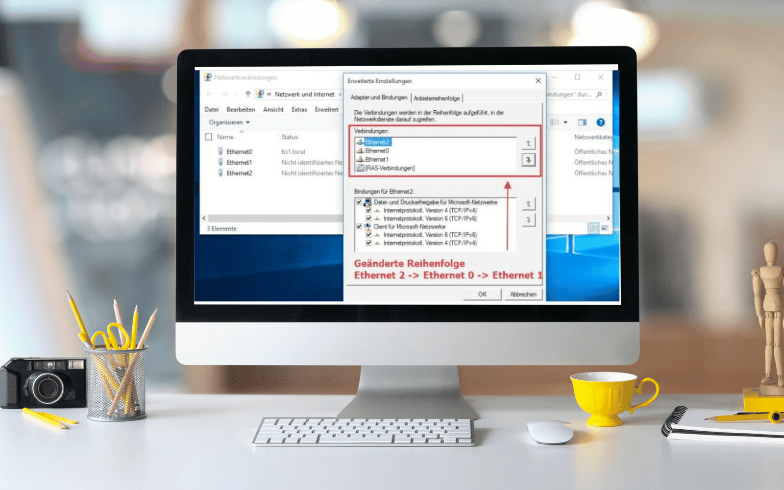 Einfach Reihenfolge Netzwerkadapter ändern 