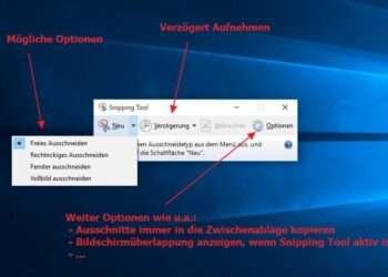 Screenshot in Windows 10 mit dem Snipping Tool aufnehmen