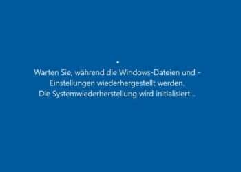 Konfiguration eines Wiederherstellungspunktes unter Windows 10: Wiederherstellung startet