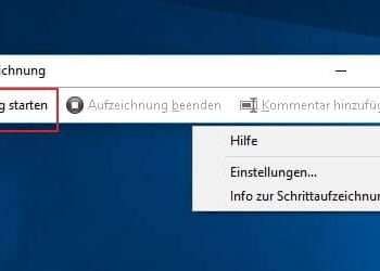 Vorgehensweisen unter Windows 10 schrittweise aufzeichnen: psr.exe
