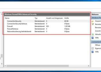 Windows Firewall: Protokollierung in der Ereignisanzeige