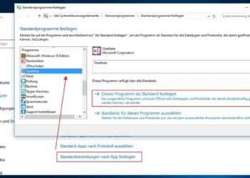 Windows 10 - Standard Programm zum öffnen ändern - Auswahl nach Standardprogramm