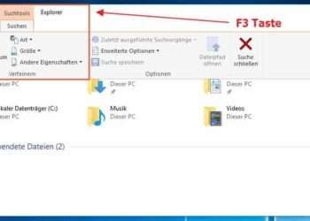 Detaillierte Suche im Windows 10 Explorer: Größe von Dateien