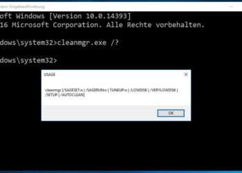Windows 10 Datenträgerbereinigung per cmd: cleanmgr.exe Hilfe