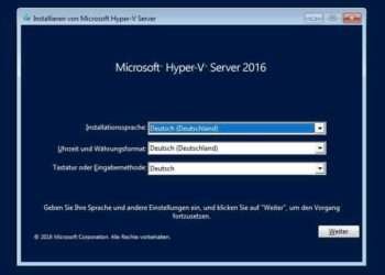 Installation des kostenlosen Windows Hyper-V Server 2016