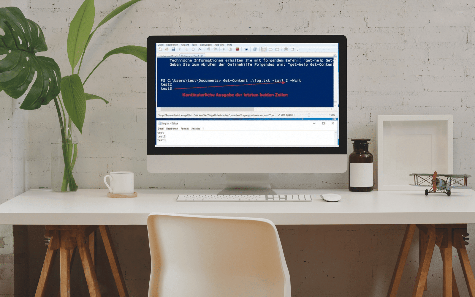Den Rootserver überwachen (Monitoring) und auf Online Status prüfen - Teil 9 4 Mit PowerShell Tail eine Datei überwachen