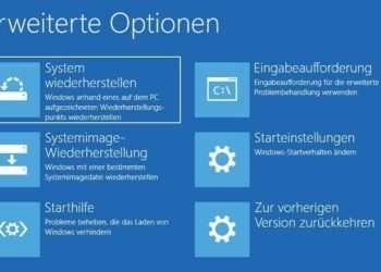 Windows 10 - Optionen beim erweiterten Start
