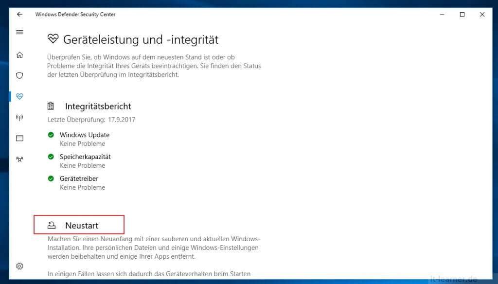 Mehr Windows Security mit dem Windows Defender 16 Mehr Windows Security mit dem Windows Defender Security Center: Überblick
