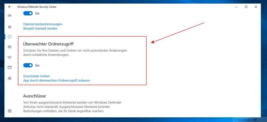 So kannst du Windows gegen Ransomware schützen 15 Das Windows 10 mit den neuen Creator Update gegenüber Ransomware schützen: Geschütze Ordner