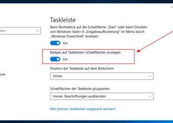 Badges-Einstellungen in der Windows 10 Taskleiste aktivieren