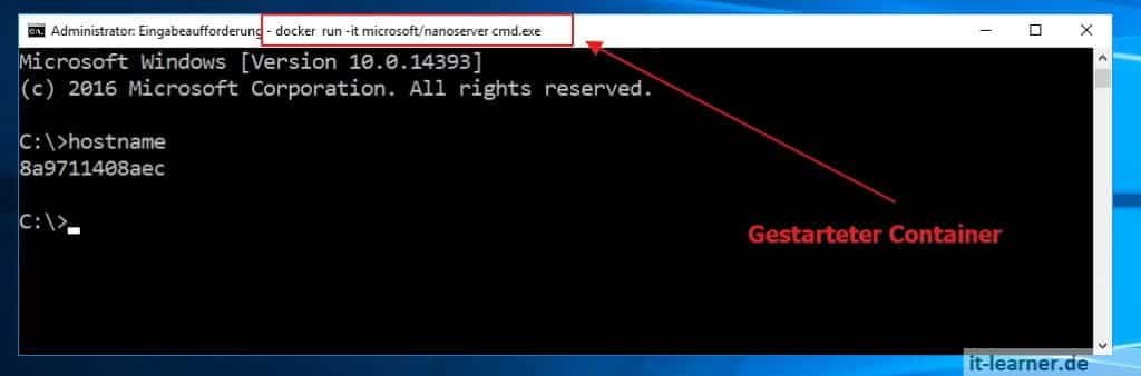 Was ist eigentlich Docker und wie läuft die Installation im Windows Server 2016 ab. 16 Virtualisierung mit Docker unter Windows 2016 - Image mit der cmd starten