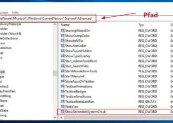Auch die Sekunden in der Windows Taskbar anzeigen lassen: Einstellung in der Regedit.exe vornehmen