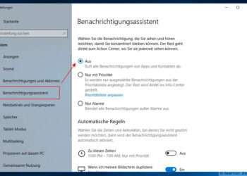 Der Windows Benachrichtigungsassistent - bestimmte Apps erlauben oder verbieten