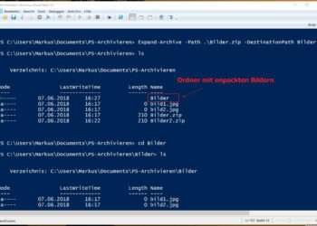 Mit der Windows PowerShell Dateien entpacken
