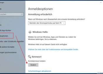Im Einstellungsmenü unter Windows 10 das Passwort ändern