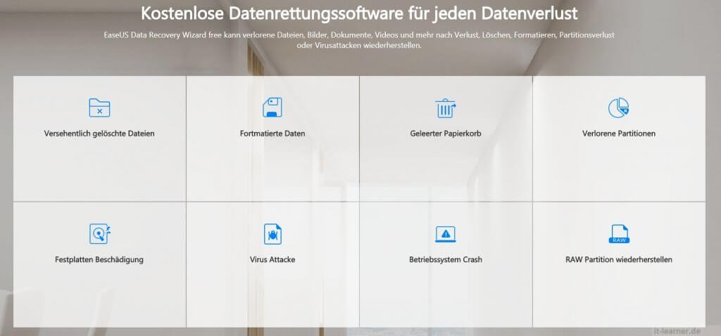 Soll lassen sich Daten mit EaseUS Data Recovery Wizard Free wiederherstellen 4 EaseUS Data Recovery Wizard - Wodurch ein Datenverlust entstehen kann