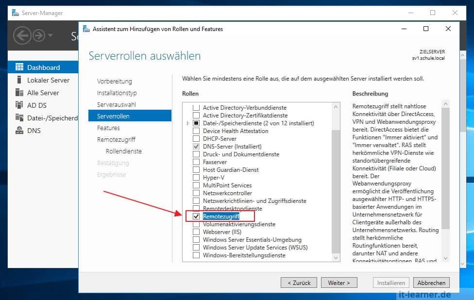 Einen VPN Server Windows installieren und einrichten 14 Installation und Konfiguration eine VPN Server mit Windows Server 2016: Remotezugriff installieren