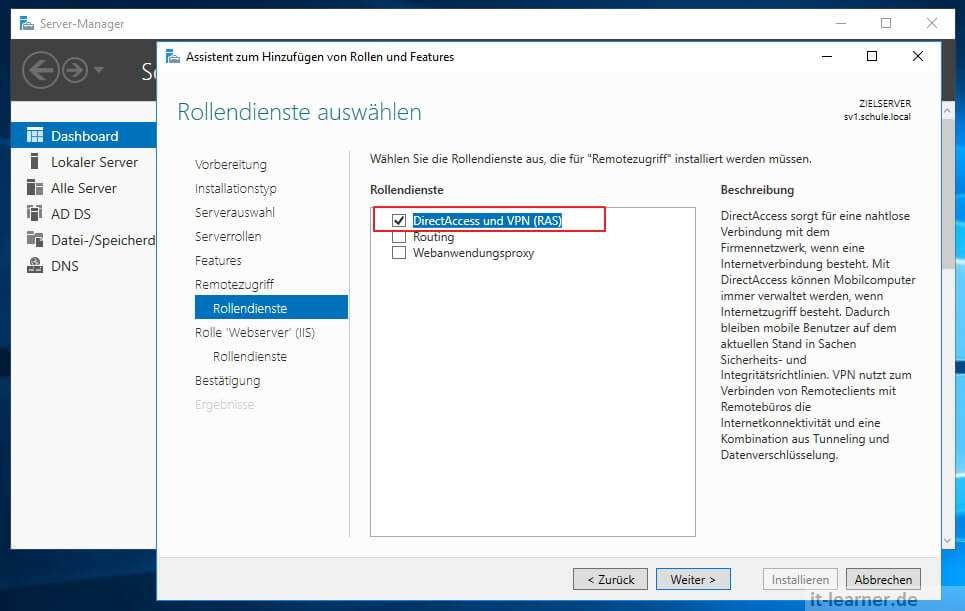 Einen VPN Server Windows installieren und einrichten 15 Installation und Konfiguration eine VPN Server mit Windows Server 2016: VPN installieren