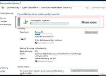 Ein Systemabbild unter Windows 10 erstellen: Durchführung der Sicherung