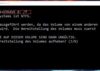Festplatte unter Windows mit chkdsk auf Fehler Überprüfen