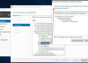 Verschiedene Freigaben zentral verwalten - Installation des Distributed File Systems