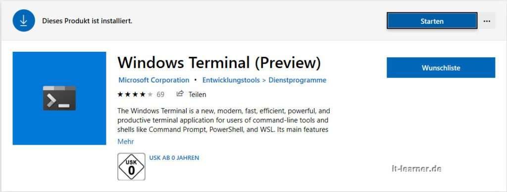 Das neue Windows Terminal aus dem Microsoft Store Das neue Windows Terminal aus dem Microsoft Store