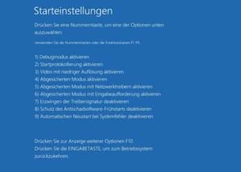 Windows 10 - In den abgesicherten Modus booten - Auswahl des Modus