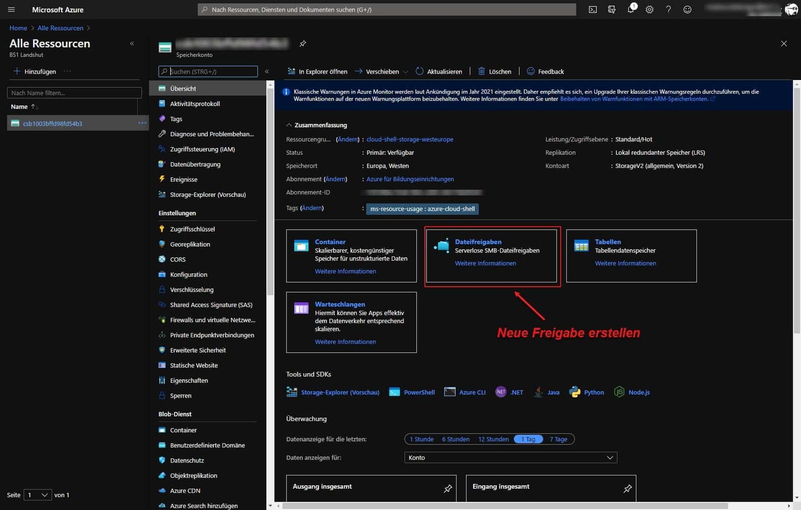 Was ist Azure Arc: Deine Brücke zwischen On-Premises und Cloud-Management 3 Azure Dateifreigabe als Netzlaufwerk einbinden