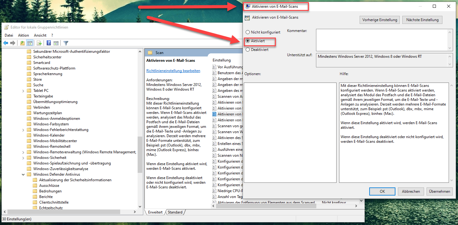 7 Tipps, um die Computersicherheit zu erhöhen! 5 Mit dem Windows Defender E-Mails scannen