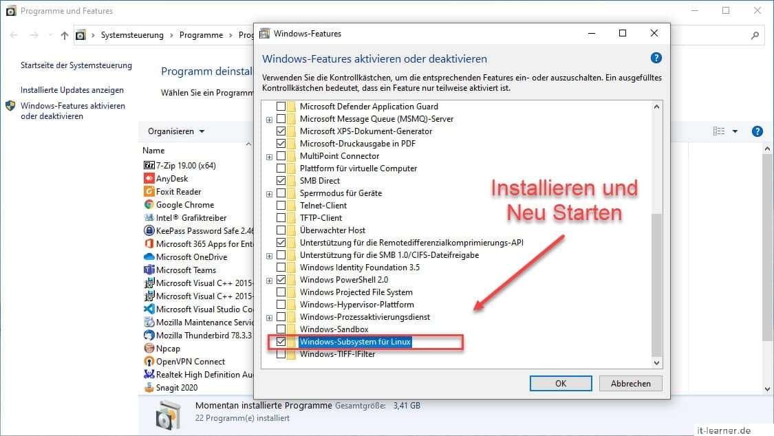 How To - Installation von Windows Subsystem for Linux